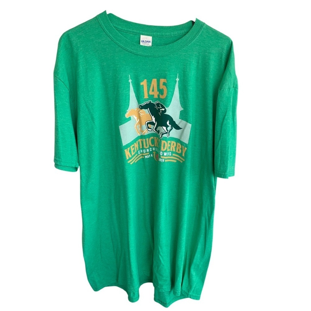 2019 Kentucky Derby Tee Shirt Horse Racing Louisville Kentucky Green Size Xxl